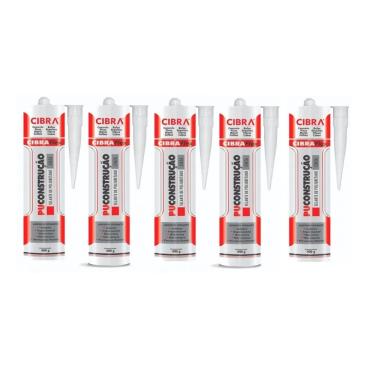 Imagem de 5 Selante Adesivo Poliuretano Cibra Pu Construção 400g Cinza