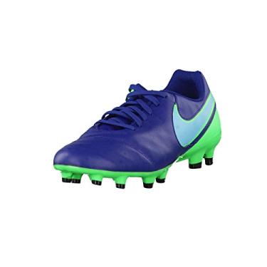 Imagem de Nike Mens Tiempo Genio Leather FG Coastal Blue/Rage Green Size 6.5