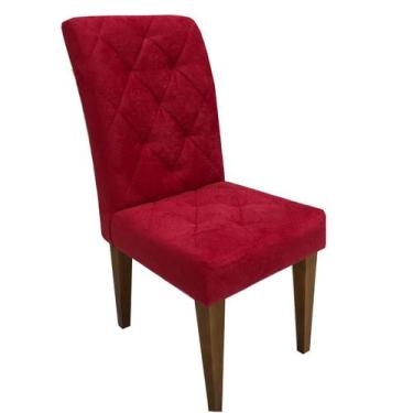 Imagem de Kit 4 Cadeiras Delux Para Sala De Jantar Em Sued Vermelho - Sua Casa D