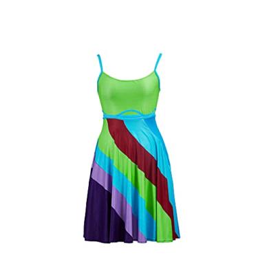 Imagem de 13 Going On 30 Cosplay Costume Jenna Dress Cute Retro Strap Dress (XXL, Green)