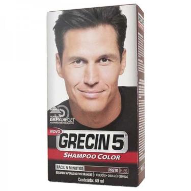 Imagem de Shampoo Color Grecin 5 Tonalizante Masculino Preto 1 Unidade