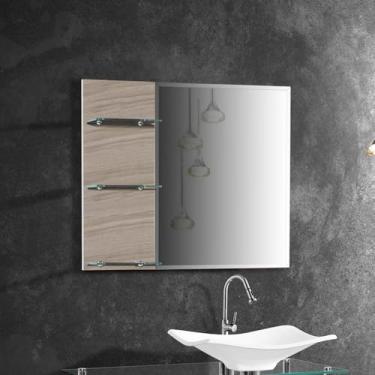 Imagem de Armario Para Banheiro Espelheira City Detalhe Em Vidro 67,5cm Branco Maple