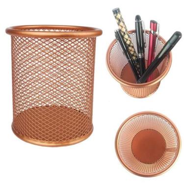 Imagem de Porta Caneta, Lápis, Redondo, Metal, Rose Gold, Gv Office