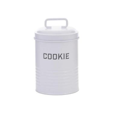 Imagem de Lata Cookie Branca 12x19x12Cm Metal - Mai Home