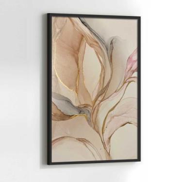 Imagem de Quadros Decorativos com com Moldura Bege Abstrato Arte  Vertical para 
