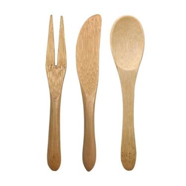 Imagem de Conjunto de 18 Mini Talheres de Bambu - Oikos, U, NATURAL