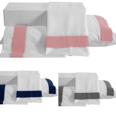 Imagem de Jogo de lençol cama casal king portinari com 4 peças - RG SHOPS, Rosê