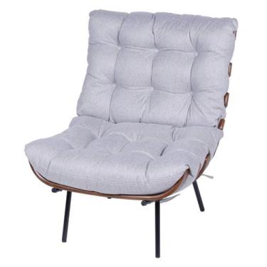 Imagem de Poltrona Costela Linho Cinza Base de Ferro - 34160 - Sun House