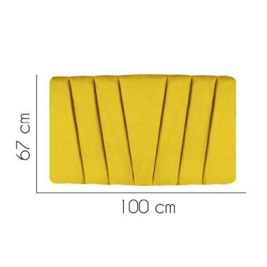 Imagem de Painel Estofada Bélgica 100 cm Solteiro Quarto para Cama Box Suede Ama