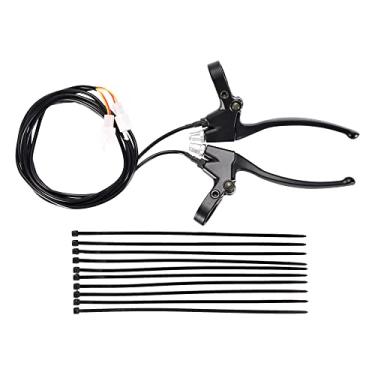 Imagem de GOOFIT Alavanca de freio do guidão esquerda e direita de 22 mm, 2 fios, com dez laços de substituição para mini bicicleta elétrica e scooter de mountain bike