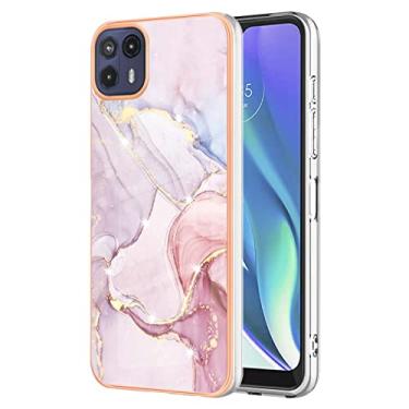 Imagem de Dinglijia Capa para Motorola G50 5G, TPU macio + padrão de mármore IMD, design fino, proteção de tela e câmera aprimorada para meninas e mulheres, capa para Motorola G50 5G YBBK ouro rosa