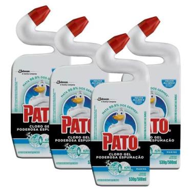 Imagem de Kit 4 Desinfetante Pato Uso Geral Cloro Gel Marine 500ml