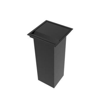 Imagem de Lixeira Quadrada Embutir Preta 8 L Para Bancada - HZ
