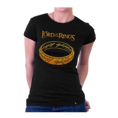 Imagem de Camiseta Baby Look Senhor Dos Anéis Estampa Dourada Hobbits - KING OF 