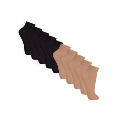 Imagem de Kit com 10 Meias Soquete Fio 20 Loba 5530-001 - LUPO, Bege