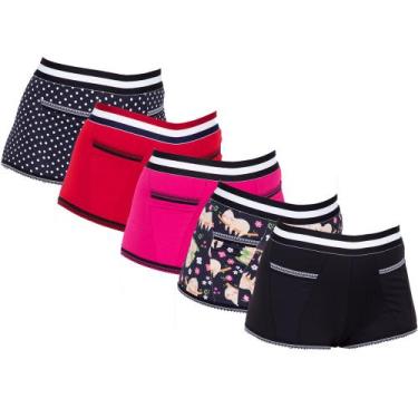 Imagem de Kit 5 Calcinhas Short Malibu Calesson Cintura Super Alta - Click mais 