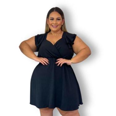 Imagem de Vestido Plus Size Rodado XGG Decote V Veste 52 ao 58 0586 - Bellucy Mo
