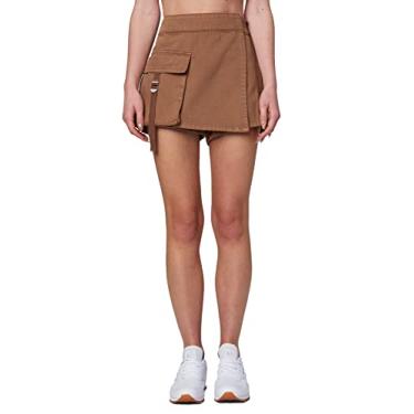 Imagem de [BLANKNYC] Saia cargo feminina de cintura alta, Bolo de nozes, 64