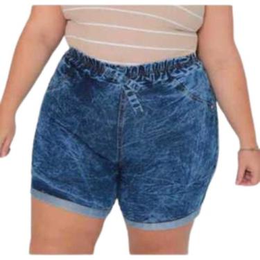 Imagem de Bermuda Short Jeans Plus Size Elastano Cós Alto - BC Girls, Jeans escu
