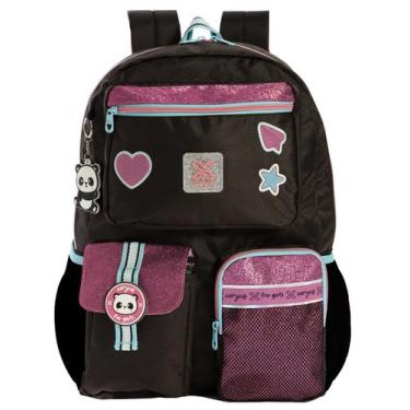 Imagem de Mochila Costas Com Glitter Bolsa Escolar Com Chaveiro Duplo - Xeryus, 