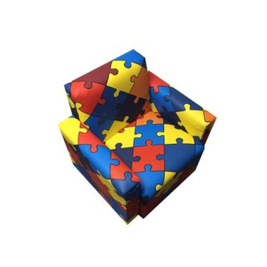 Imagem de Mini poltrona sofá infantil - quebra cabeça - Negromonte Store