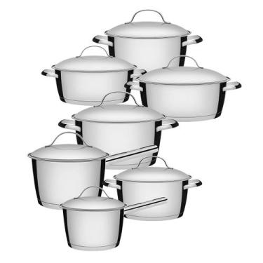 Imagem de Jogo De Panelas 7 Peças Inox Fundo Triplo Allegra Tramontina