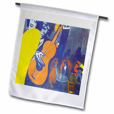 Imagem de 3dRose fl_61795_2"Dalis Surrealism Painting Scene in A Cabaret in Madrid Garden Flag, 18 x 27