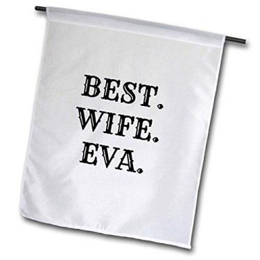 Imagem de 3dRose fl_180078_2 Best Wife Eva, letras pretas em fundo branco, bandeira de jardim, 45,7 x 68,5 cm
