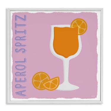 Imagem de Stupell Industries Aperol Spritz Cocktail Emoldurado Giclee Wall Art Design por Natalie Carpentieri, Moldura Branca, 43 x 43 cm