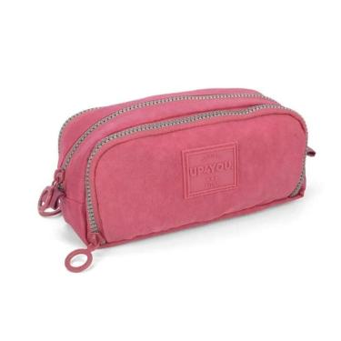 Imagem de Estojo Escolar C/ 3 Divisórias Tactel UP4YOU Vinho Luxcel