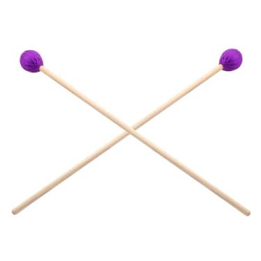 Imagem de Piutouyar 1 par de marimba mallets de percussão, roxo médio, fio duro, teclado, marimba, baquetas de bateria com cabos de madeira