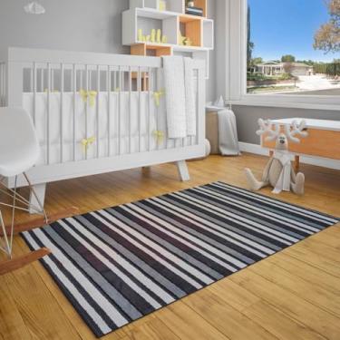 Imagem de Tapete Katmandu Decorativo para Sala e Quarto, 200 x 250 cm (Cru Chumbo Preto e Cinza)