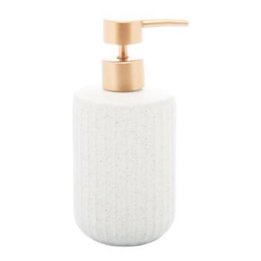 Imagem de Porta Sabonete Liquido em Cerâmica Lavabo Branco 430ml Lyor