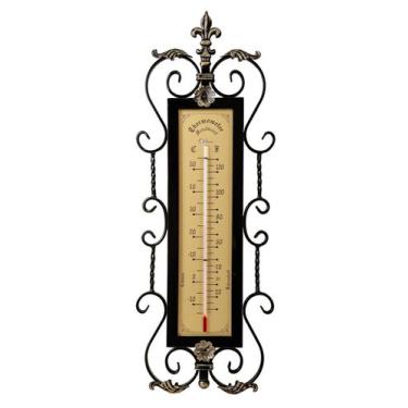Imagem de Termômetro de Parede em Metal e Ferro Forjado - Área Externa e Interna