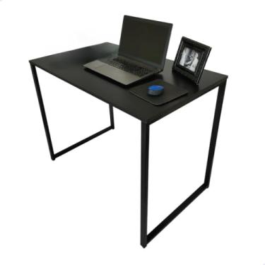 Imagem de Escrivaninha Industrial Escritorio Home office 1 00 x 60 Cm Mesa Notebook Computador Ferro MDF(DOURADO COM BRANCO)