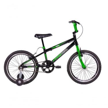 Imagem de Bicicleta Infantil Aro 20 Bmx Carbon Steel Com Roda Lateral Tridal Bike - Preto/verde