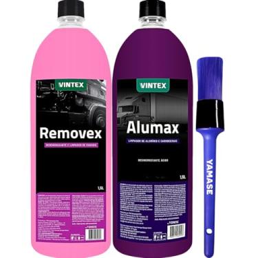 Imagem de Kit Removex Limpa Alumio Carroceria Alumax Desincrustante Automotivo Sujeira Pesada Vintex + Pincel Yamase