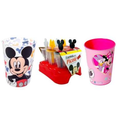 Imagem de Kit Disney com Copo da Minnie e Mickey e Formas de fazer de Sorvete Pi