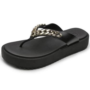 Imagem de Tamanco Moleca Corrente Feminina - Preto, 37