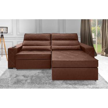 Imagem de SOFÁ FRANCE EXCLUSIVI em COURO com BRAÇO DE INDUÇÃO 2.90m COR Marrom