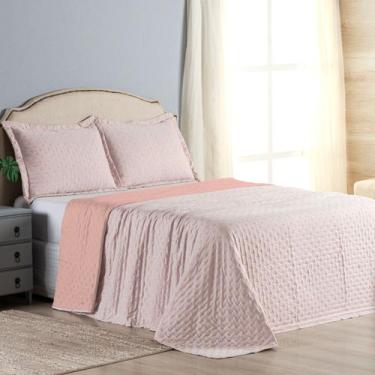 Imagem de Colcha Solteiro Dupla Face Matelado Com Porta Travesseiro Extra Macia 