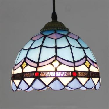 Imagem de OUFULA Luminária pendente contemporânea de vidro colorido, americana, retrô, criatividade, sala de estar, restaurante, quarto, villa, hotel, corredor, café, lustre (Estilo 1)