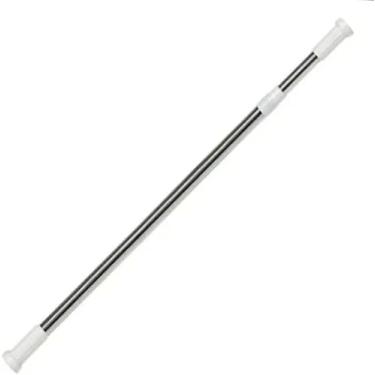 Imagem de Varão Extensível para Cortina de Banheiro Cozinha – Ajustável de 70 cm a 120 cm – Inox – Instalação sem Furos – Antiferrugem e Antideslizante
