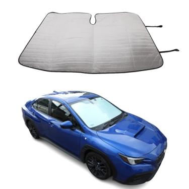 Imagem de Heutamo Para-brisa compatível com Sub@ru WRX 2015-2025, protetor de viseira com bloqueador de calor para janela frontal, protetor refletivo, mantém seu carro mais frio, 1 peça