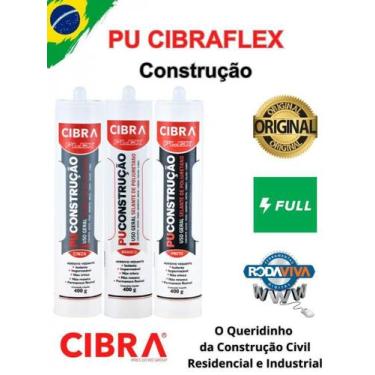 Imagem de Pu Construção Cola Selante De Poliuretano Cibra Flex 400g Branco/Cinza