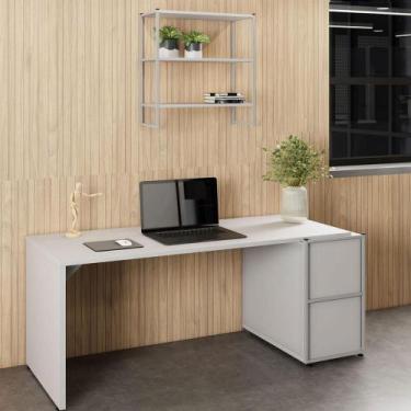 Imagem de Escrivaninha 1,7m e Nicho Aéreo Industrial 3 Prateleiras F5 - F5 Offic