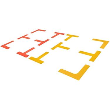 Imagem de Eco Walker Kit de marcadores de linha de quadra para montar sua própria mini quadra de tênis de pickleball (vermelho-amarelo)