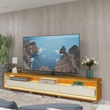 Imagem de Rack Para Tv Até 90 Polegadas Com Led E Rodízios 260cm 100% M