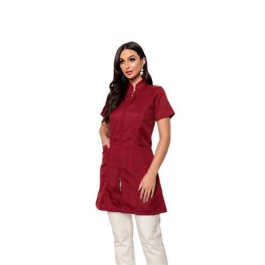 Imagem de Jaleco Manga Curta com Zíper Bordo Malta - Gardenia Jalecos, PP