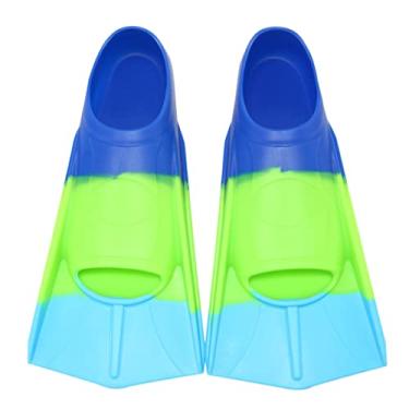 Imagem de Fanwill Nadadeiras Infantis, Curtas E Confortáveis Para Natação De Volta Treinamento, Crianças, Meninas, Meninos Iniciantes (Azul/Verde/Azul-Celeste, G (Mulheres Dos Eua 7,5-9 Homens 6-8))